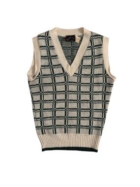 Candide Vintage 1970’s Classic Plaid V-Neck Mohair Vest